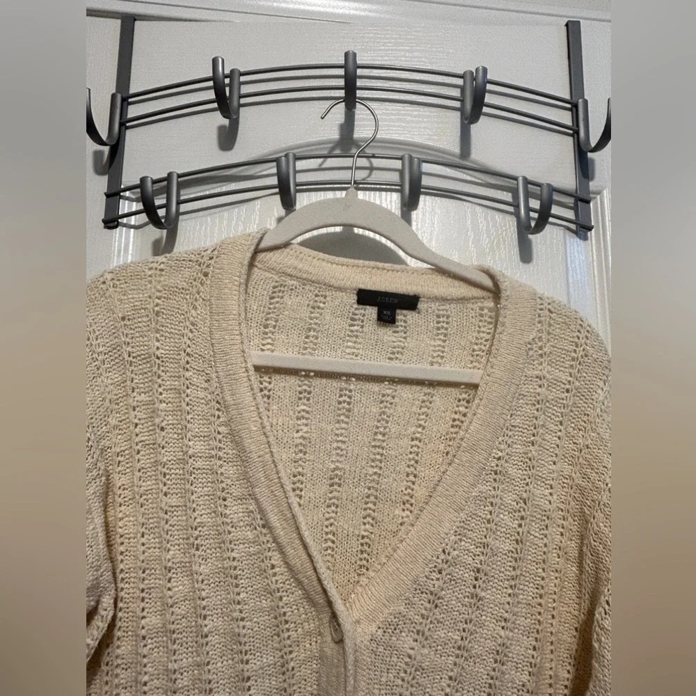 J. Crew Point Sur open‎ knit cardigan women’s XS boxy cream coastal cowgirl boho